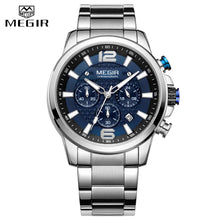MEGIR Top Luxury Brand Watch Full Steel Mens Sport