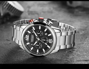 MEGIR Top Luxury Brand Watch Full Steel Mens Sport