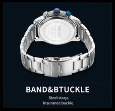 MEGIR Top Luxury Brand Watch Full Steel Mens Sport