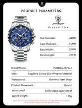 POEDAGAR Luxury Watch for Man Quartz Sports.