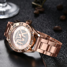 Luxury MK Women Watch Golden Stainless Steel Bracelet Diamond Water Resistant Roman Digital Ladies