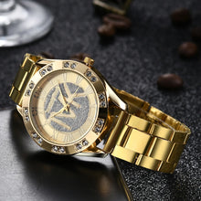Luxury MK Women Watch Golden Stainless Steel Bracelet Diamond Water Resistant Roman Digital Ladies